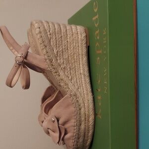 Kate Spade 10 Womens Fanni Suede Espadrille Wedge Heels Dusty Blush